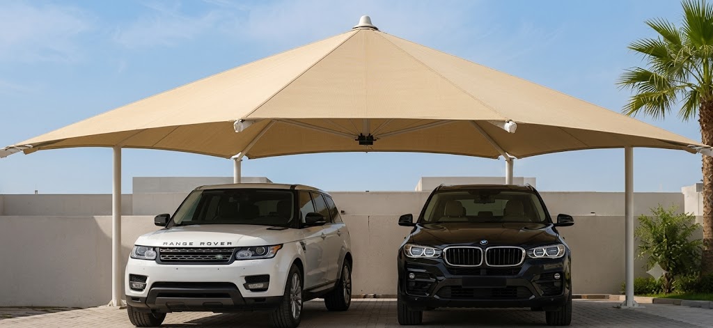 Pyramid car parking shade